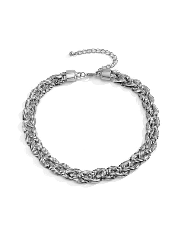 Collier ras du cou réglable en chaîne serpent