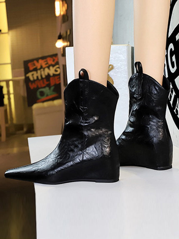 Chaussures à bout pointu, à empiècements, couleur unie
