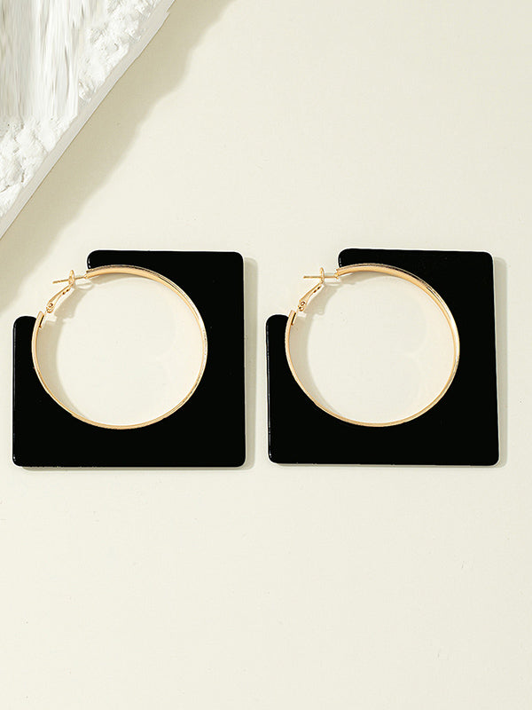 Boucles d'oreilles pendantes géométriques normcore