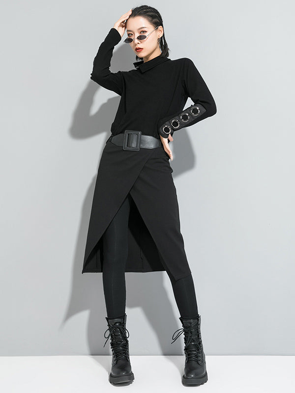 Effet deux pièces - Jupe-culotte unie à empiècements