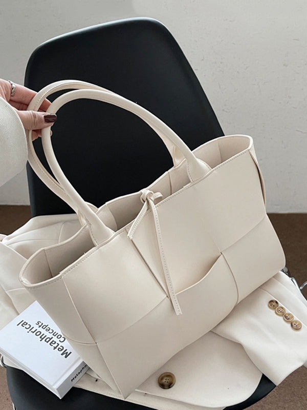 Sacs à bandoulière tissés à empiècements de couleur unie