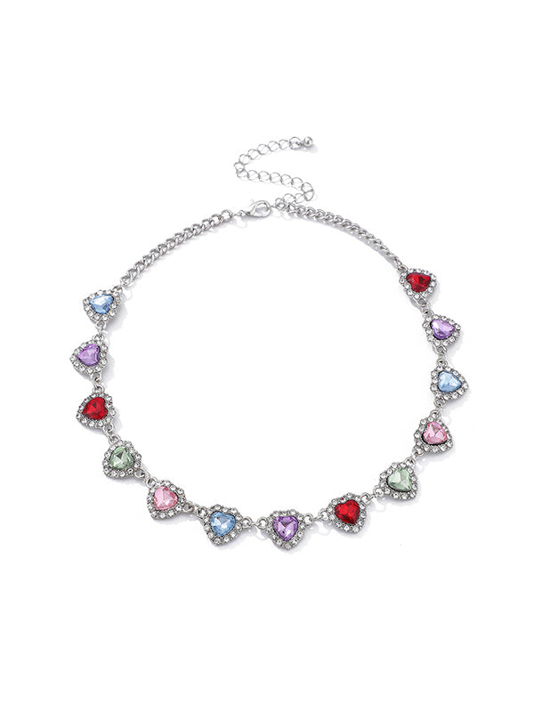 Collier géométrique en forme de cœur
