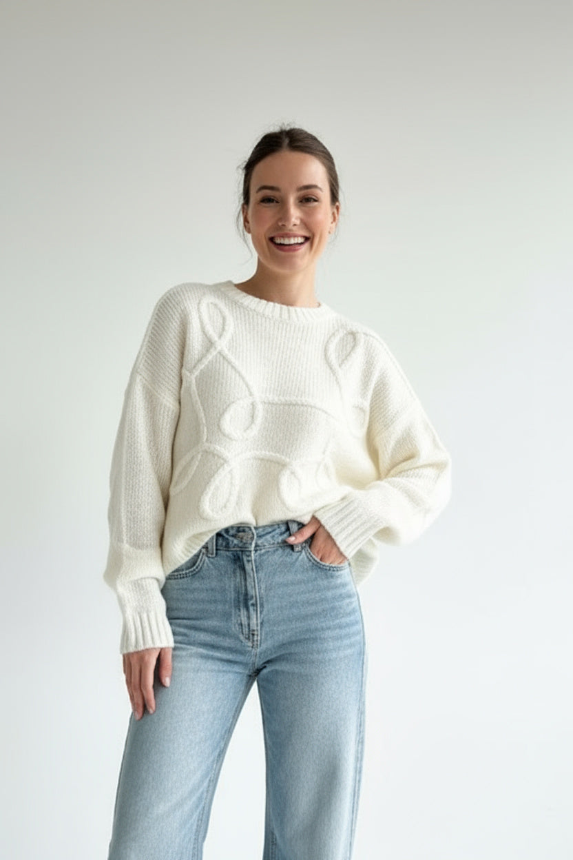 Sienna | Pull en tricot surdimensionné pour femmes avec col rond