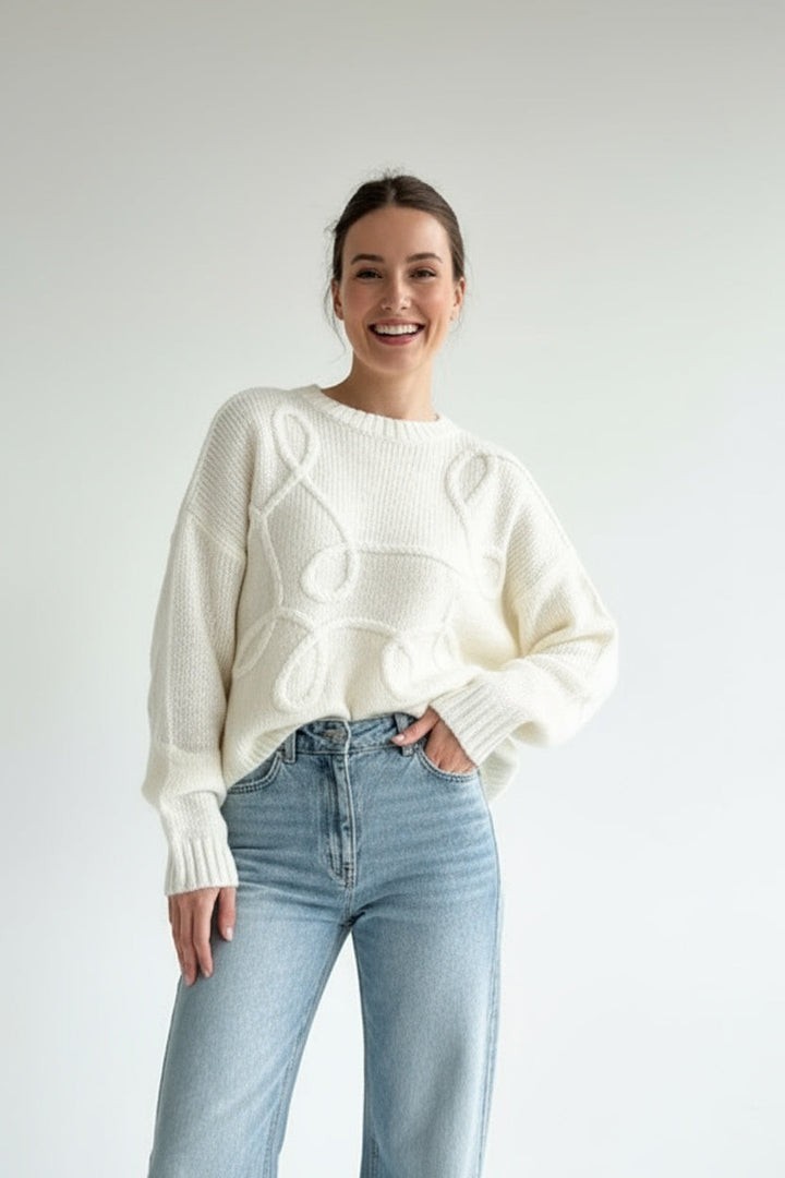 Sienna | Pull en tricot surdimensionné pour femmes avec col rond