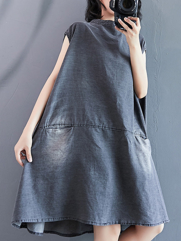 Robe à empiècements, à poche, en jean