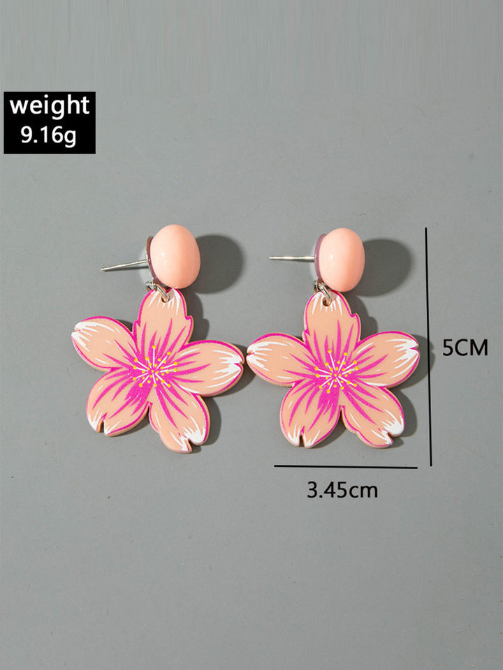 Boucles d'oreilles pendantes en forme de fleur