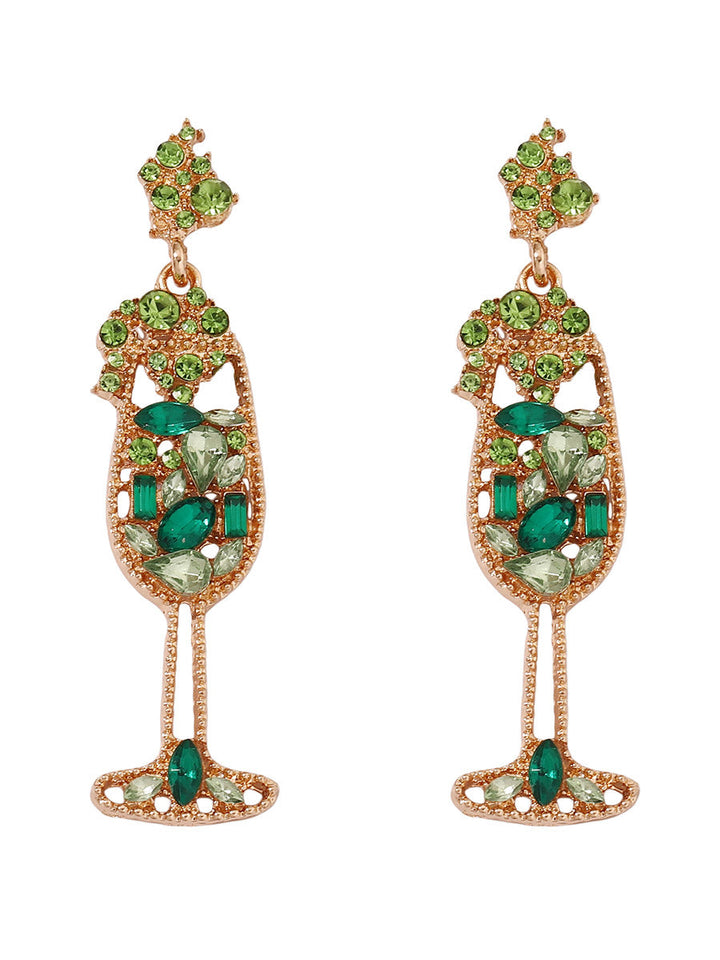 Accessoires de boucles d'oreilles en verre de vin brillant