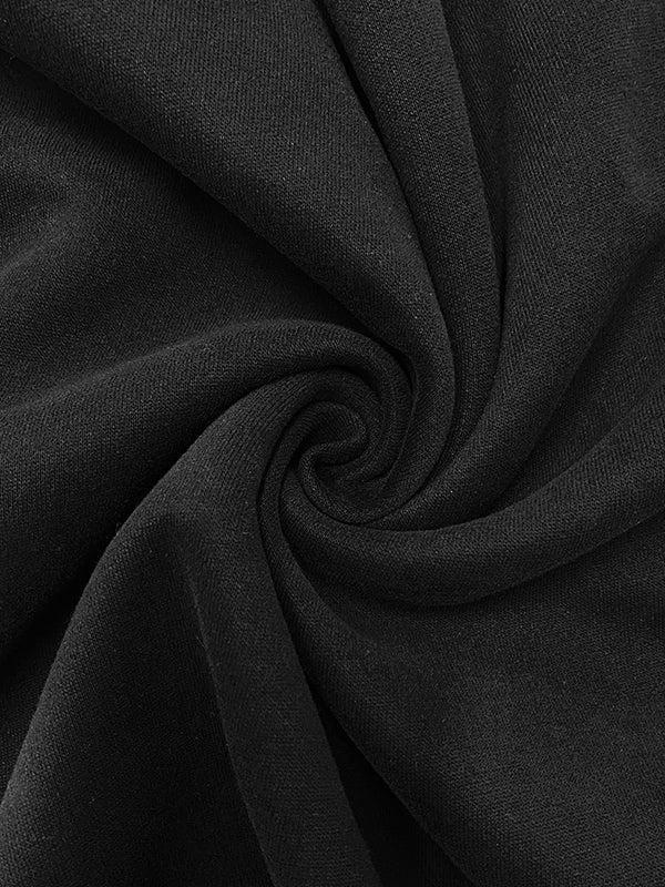 Sweat-shirt à manches longues et col rond de couleur unie