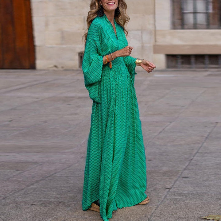 Sol - Robe maxi longue avec manches amples et coupe confortable