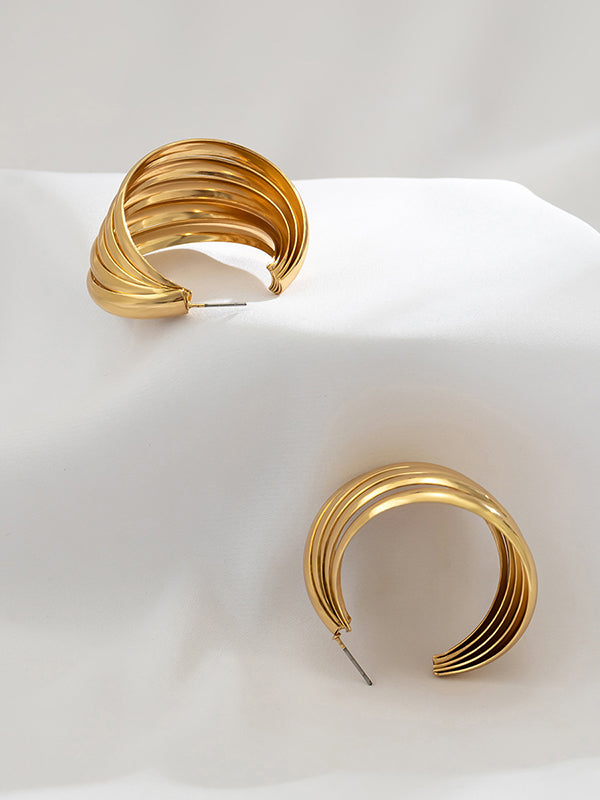 Boucles d'oreilles géométriques normcore, couleur unie