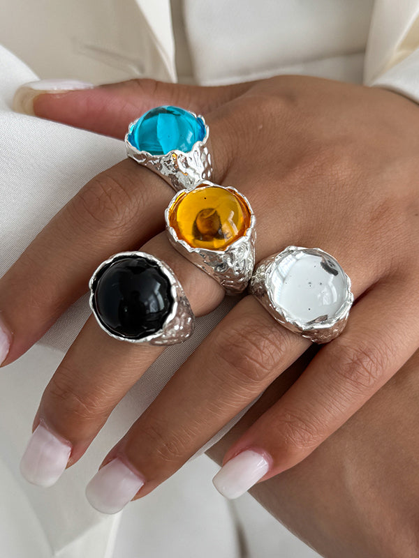 Bague géométrique à strass