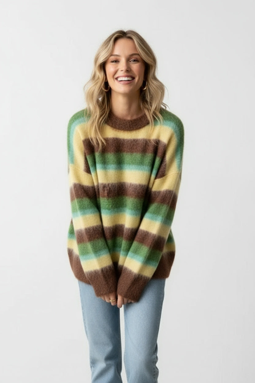 Mikah | Pull en Tricot Rayé pour Femmes