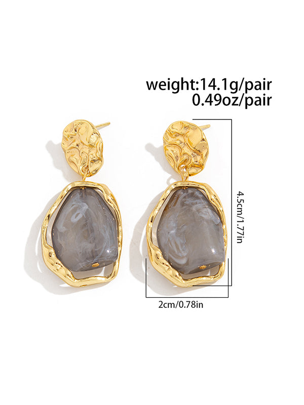 Boucles d'oreilles géométriques brillantes à coupe irrégulière
