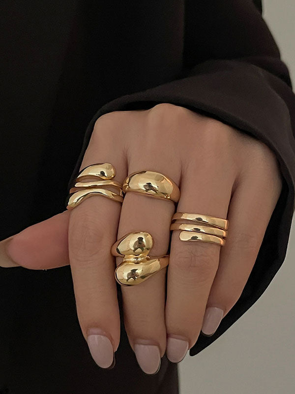 Bague géométrique couleur unie