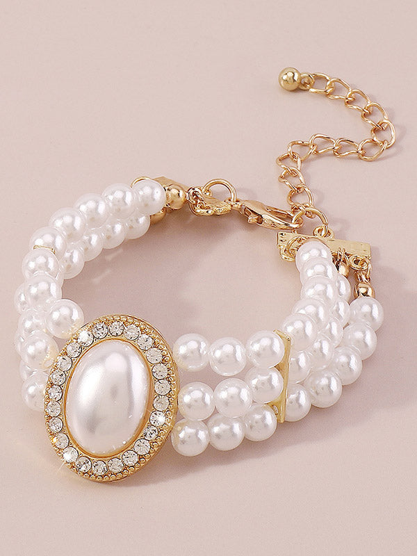 Bracelet réglable géométrique à chaîne, à strass