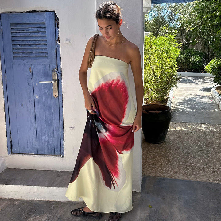 Kaeli | Robe Maxi Bandeau avec Dos Cascading