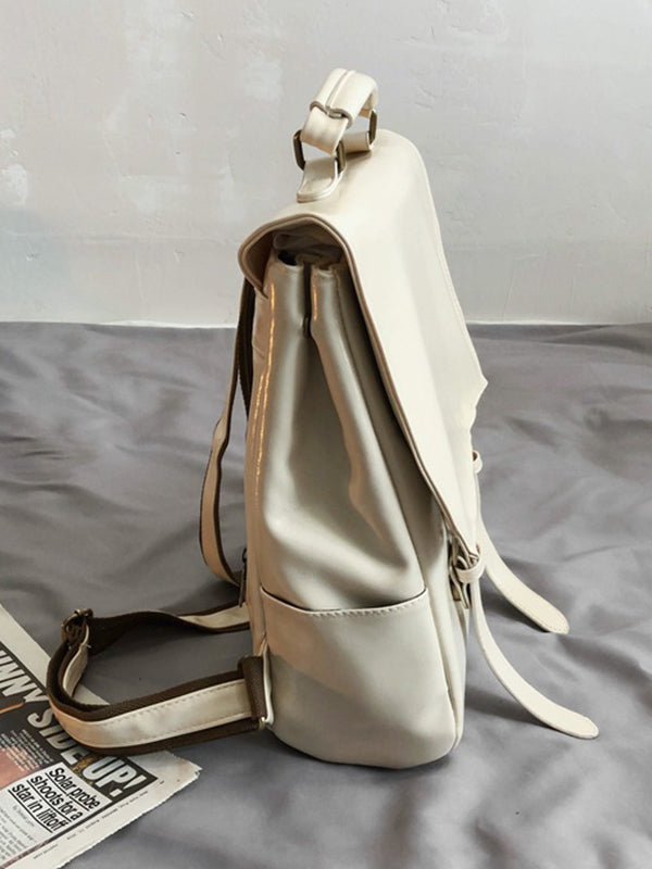 Sac à dos simple de couleur unie vintage