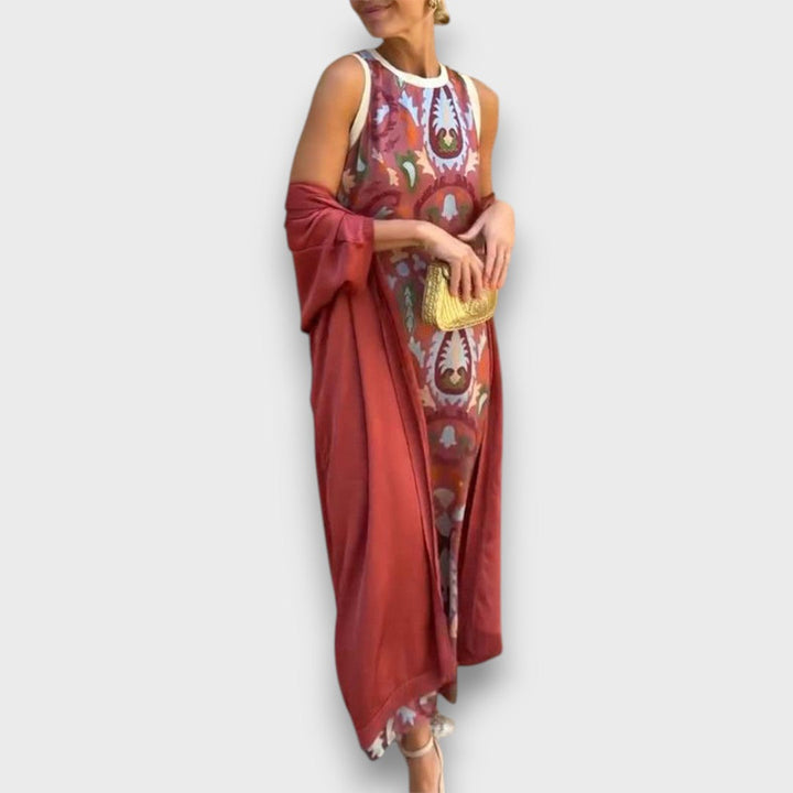 Selviane – Robe maxi avec cardigan