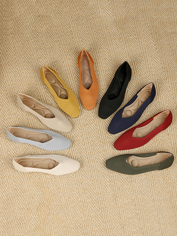 Chaussures à bout carré, couleur unie