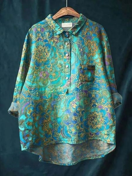 Rosa | Chemise oversize à fleurs aquarelle