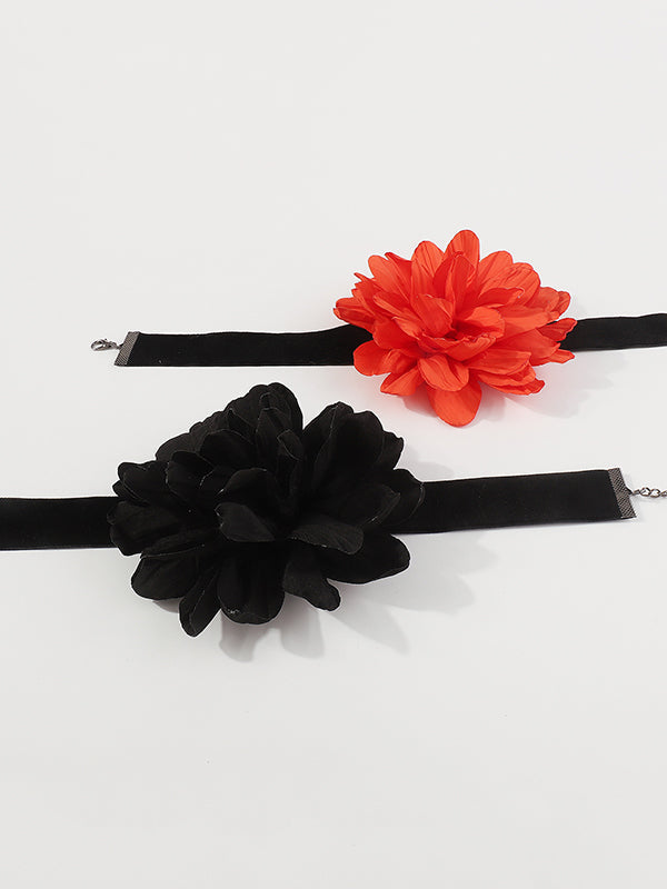 Collier à chaîne, à fleurs en 3D
