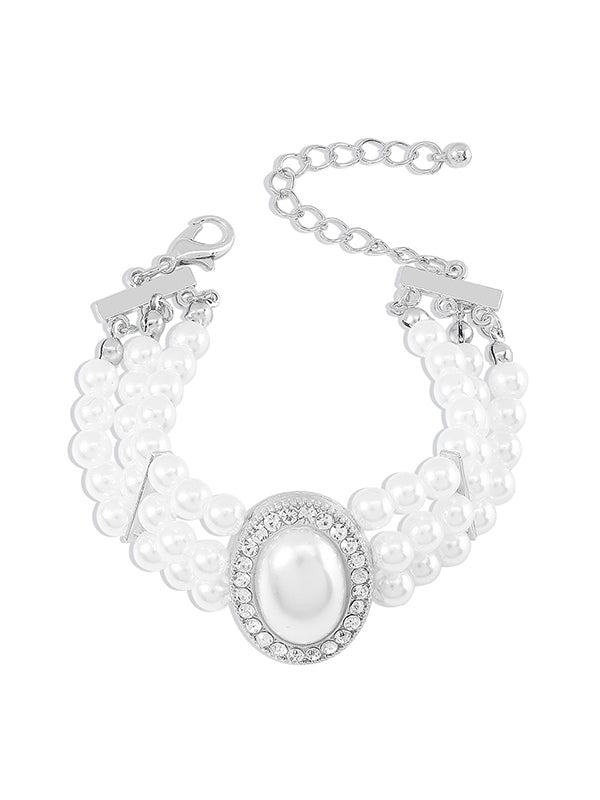 Bracelet réglable géométrique à chaîne, à strass