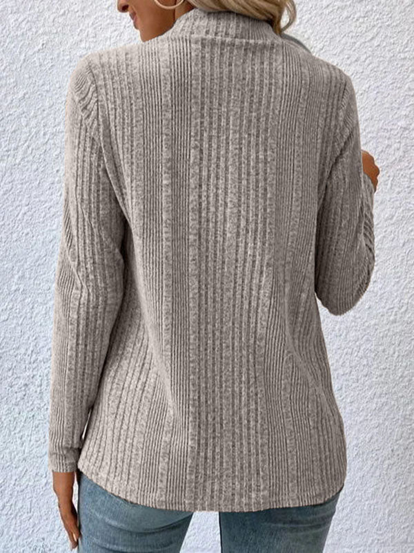 Cardigan ample à manches longues, sans col, couleur unie