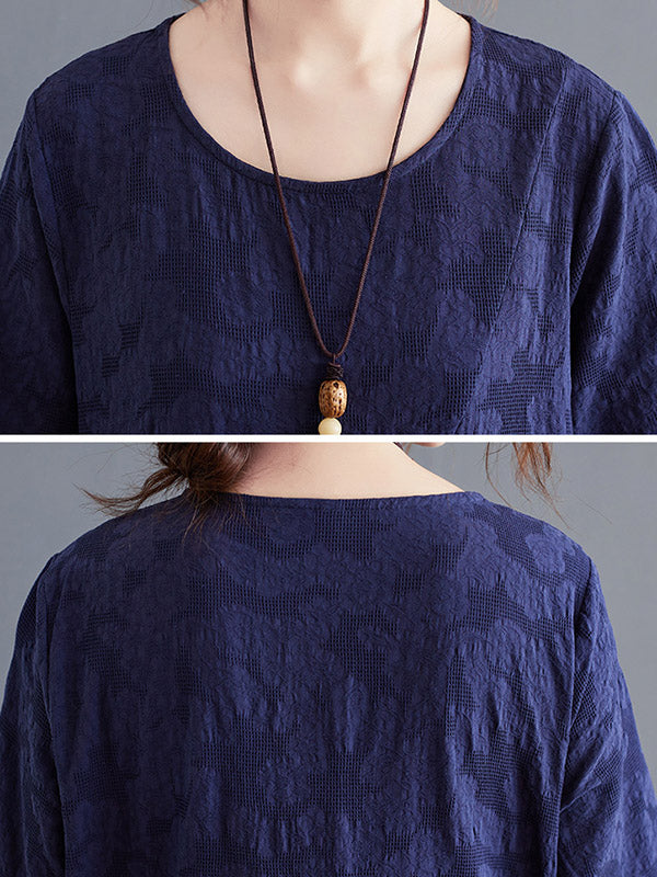 Robe irrégulière de couleur unie en mélange de coton