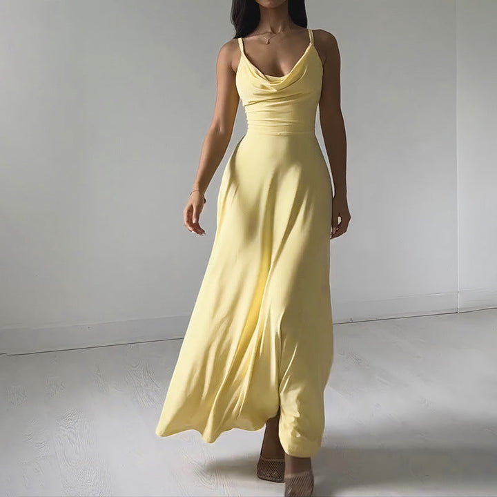 Loida - Robe midi bleue sans manches