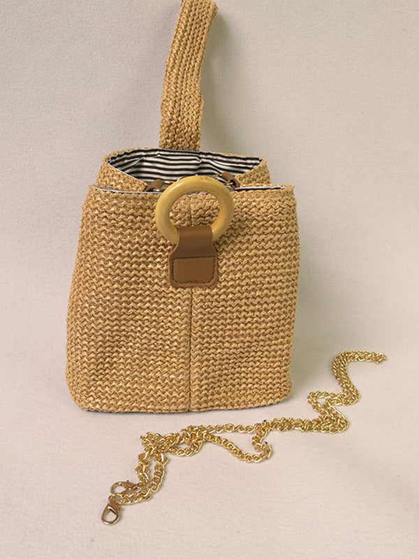 Sac à main décontracté à tissage simple