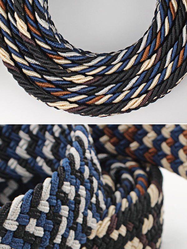 Ceinture tissée de couleurs contrastées simples, 20 couleurs