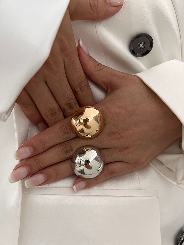 Bague géométrique brillante