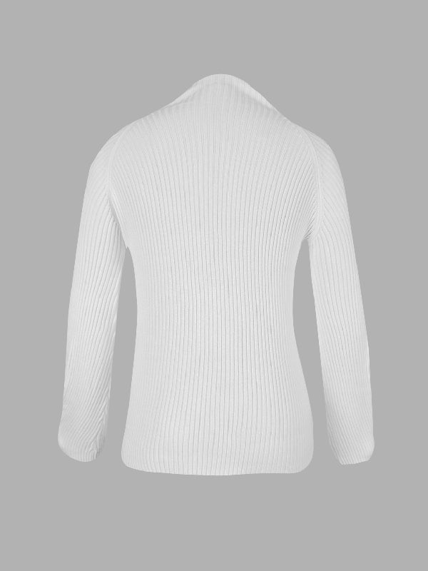 Pull simple ample à col haut, couleur unie