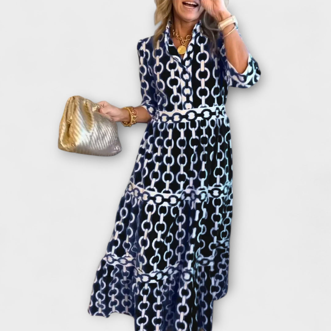Loradia – Robe midi avec imprimé chaîne