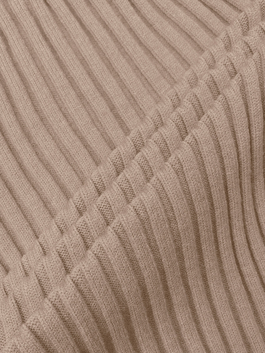 Pull ample asymétrique à empiècements, à col haut, couleur unie