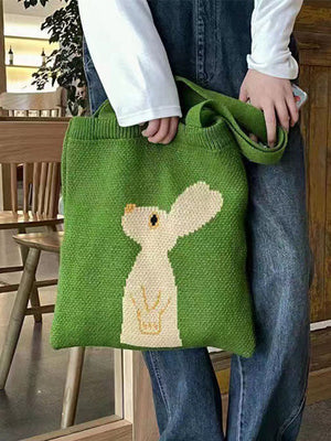 Accessoires de sacs d'animaux de couleur contrastée à tissage décontracté