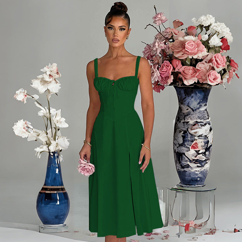 Renata - Robe midi avec corset et ouverture
