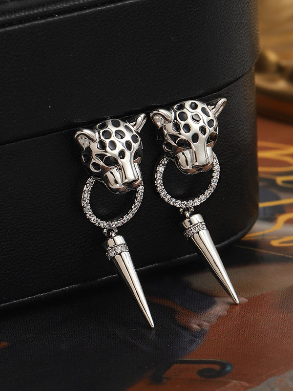Accessoires de boucles d'oreilles léopard géométriques