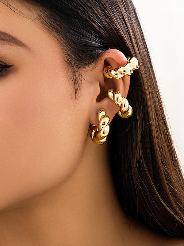 Clip d'oreille géométrique de couleur unie