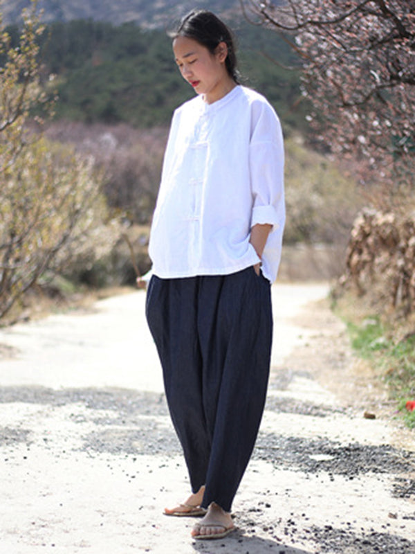Pantalon en jean à jambes larges de couleur denim ample vintage