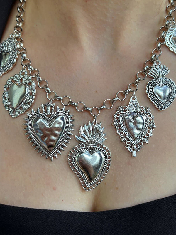 Collier à chaîne, en forme de cœur