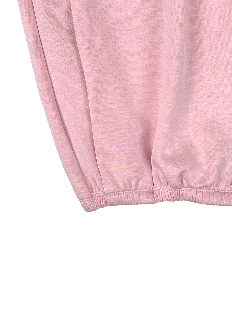 Pantalon court plissé taille haute, à poches, couleur unie