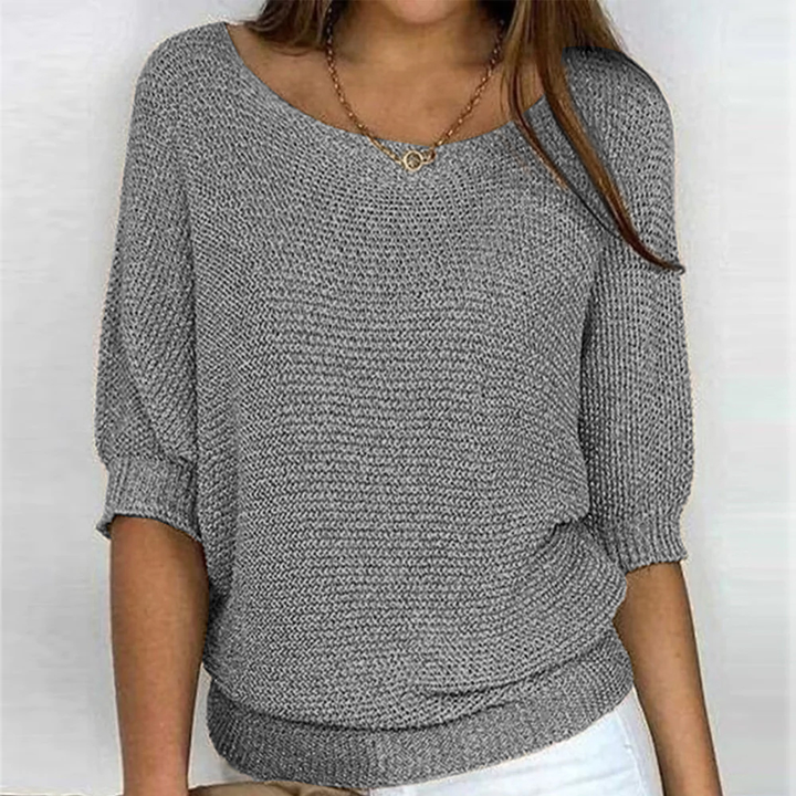 Pull en tricot à manches 3/4 pour femmes | Décontracté