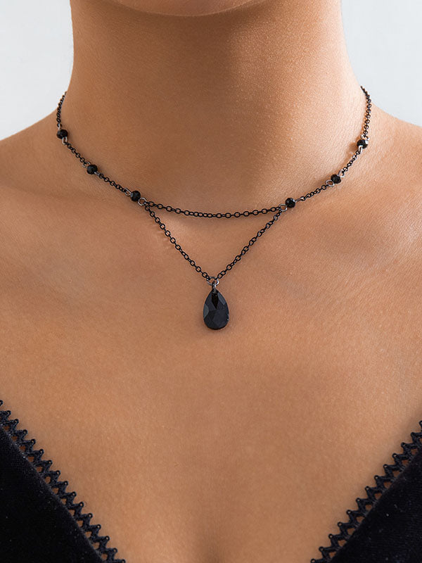 Collier géométrique à double rang