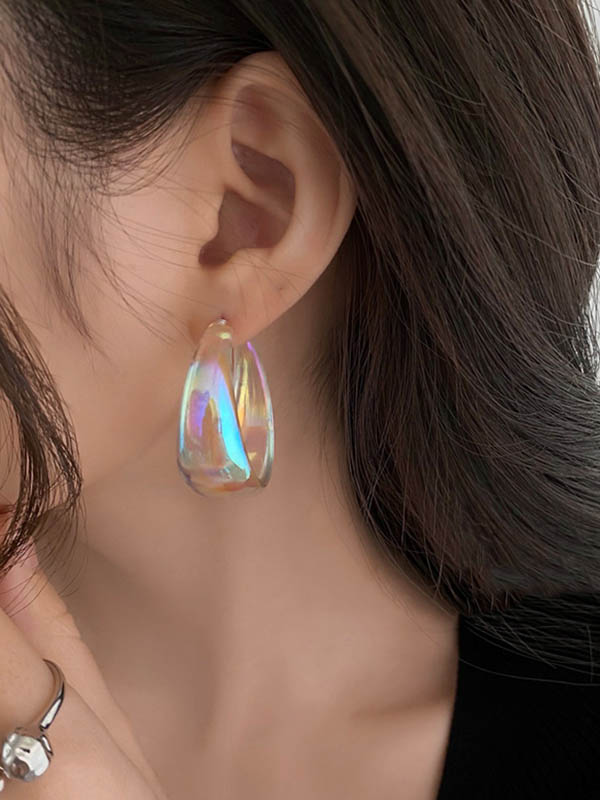 Boucles d'oreilles pendantes géométriques normcore, couleur contrastée