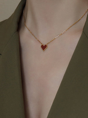 Collier simple géométrique en forme de cœur