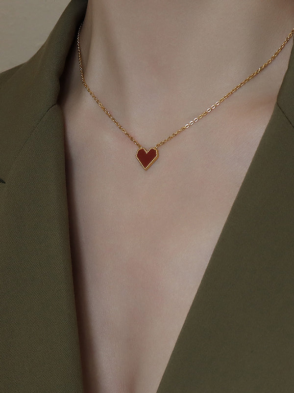 Collier simple géométrique en forme de cœur