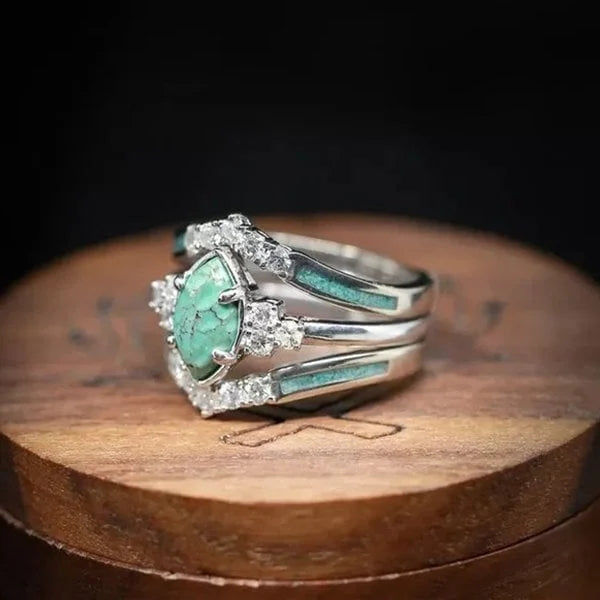 Bague en diamant turquoise naturel