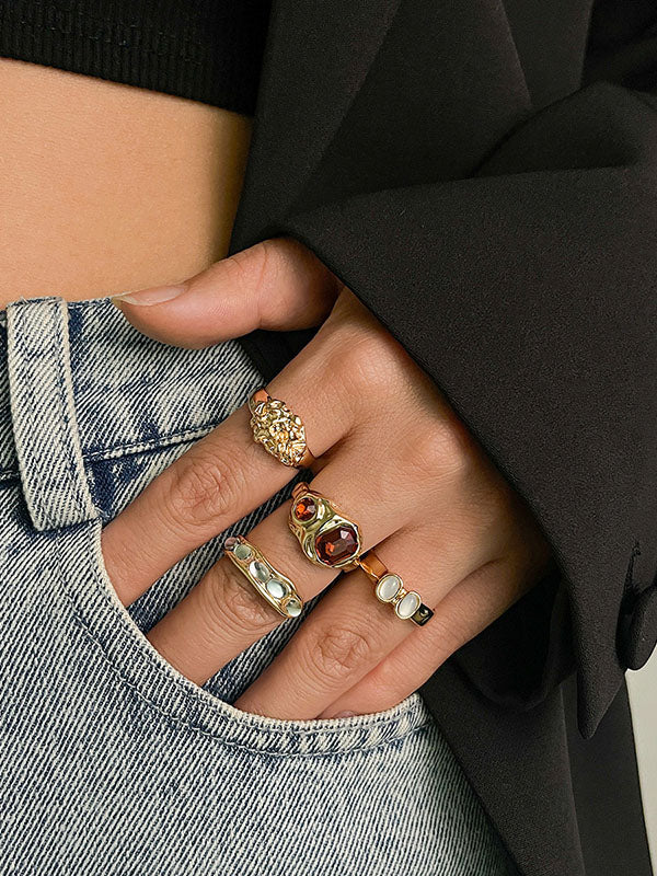 Bague géométrique à strass