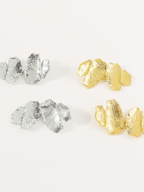 Parure boucles d'oreilles pendantes et boucles d'oreilles géométrique couleur unie